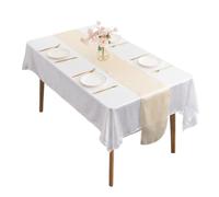 QOKLIYUI Lot de 12 Drapeaux de Table en Satin pour décoration Mariage, Banquet, fête, Automne, en Polyester, pour Mariage, Thanksgiving, Coucher Soleil, Champagne léger, 29cm*275cm