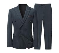 Qolkmuiy-GJ Blazer classique léger et classique à revers en pointe pour homme pour mariage, affaires, fête (bleu taille 5XL)