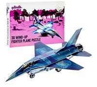 qollorette Jouet a Remonter Puzzle 3D Engins de Chantier Jouet Avion de Chasse Jeux Construction Enfant - Mini Maquette Véhicules pour Enfants Activites Manuelles