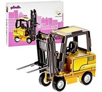 qollorette Jouet a Remonter Puzzle 3D Engins de Chantier Jouet Chariot Elevateur Jeux Construction Enfant - Mini Maquette Véhicules pour Enfants Activites Manuelles