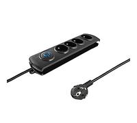 Qoltec Multiprise parasurtenseur 50104 – 4 prises 230 V 3680 W câble 1,5 m noir