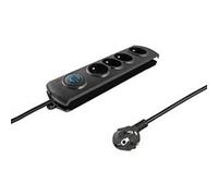 qoltec 50105 Multiprise avec parasurtenseur, 4 Noir Noir G