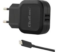 Qoltec 50188 Black Indoor Mobile Device Charger (Chargeur d'appareils mobiles d'intérieur)