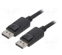 Qoltec 50372 Câble DisplayPort 1.2 Mâle/Mâle 1.5m, 5120x2880 240Hz, 21.6 Gbit/s, contacts Nickel, Blindage magnétique, Noir