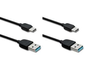 Qoltec 50391 câble USB 1,2 m USB 2.0 USB A USB C Noir (Lot de 2)