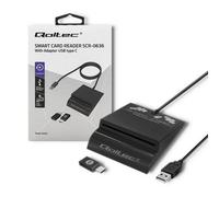 Qoltec 50636 Intelligent Smart Id Chip Card Reader Scr-0636 Usb Typ