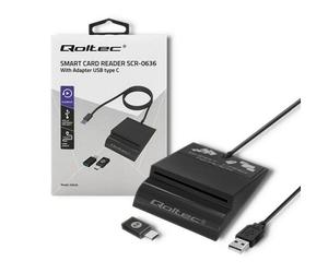 Qoltec 50636 Intelligent Smart Id Chip Card Reader Scr-0636 Usb Typ