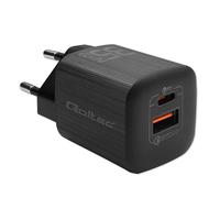 Qoltec 50764 chargeur d'appareils mobiles Ordinateur portable, Consoles portables, Chargeur électrique, Smartphone, Smartwatch, Tablette Noir Secteur Charge rapide Intérieure