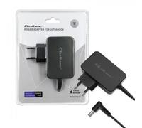 Qoltec 51033 Adaptateur Secteur Interne 45W pour Ordinateur Portable, 220-240V, 19.5V 2.31A, Câble 1.7m, Noir, Protections Surtension/Surchauffe/Surcharge/Court-circuit, Compatible HP ultrabook