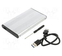 Boîtier en aluminium Qoltec | Disque dur SSD 2,5" SATA3 | USB 3.0 | Argent