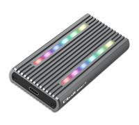 Qoltec 52272 Boîtier pour SSD M.2 | SATA | NVMe | LED RGB | USB-C | 4 To