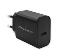 Qoltec 52376 chargeur d'appareils mobiles Ordinateur portable, Consoles portables, Chargeur électrique, Smartphone, Smartwatch, Tablette Noir Secteur, USB Charge rapide Intérieure