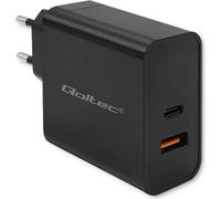 Qoltec 52380 Chargeur PD super rapide | 1xUSB-C | 1xUSB | 65W | 5-20V | 1,5-3,25A | noir