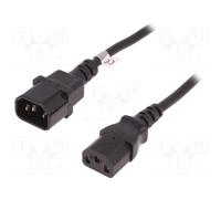 53897 Câble 3x0,75mm² IEC C13 femelle, IEC C14 mâle 1,8m 10A QOLTEC