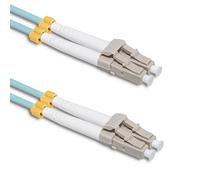 Qoltec 54076 câble de Fibre Optique 2 m LC/UPC OM3 Couleur Aqua