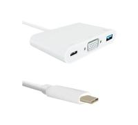 Qoltec Adaptateur VGA USB-C (M) pour HD-15 USB Type A USB-C (F) 19 cm