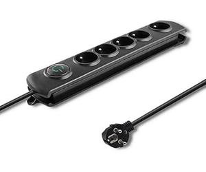 Qoltec Barre Anti-surtension | 5 Prises | 1.8m | Noir