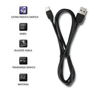 Qoltec 50391 câble USB 1,2 m USB 2.0 USB A USB C Noir