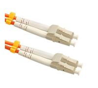 Qoltec - Cordon de raccordement - LC/UPC multimode (M) pour LC/UPC multimode (M) - 5 m - fibre optique - duplex - 50 / 125 microns - OM2 - sans halogène - orange