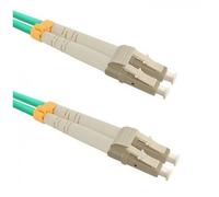 Qoltec - Cordon de raccordement - LC/UPC multimode (M) pour LC/UPC multimode (M) - 5 m - fibre optique - duplex - 50 / 125 microns - OM4 - sans halogène - menthe
