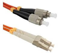 Qoltec - Cordon de raccordement - LC/UPC multimode (M) pour multimode FC/UPC (M) - 1 m - fibre optique - duplex - 50 / 125 microns - OM2 - sans halogène - orange
