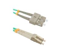 Qoltec - Cordon de raccordement - LC/UPC multimode (M) pour SC/UPC multimode (M) - 1 m - fibre optique - duplex - 50 / 125 microns - OM4 - sans halogène - menthe