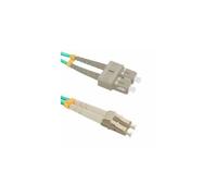 Qoltec - Cordon de raccordement - LC/UPC multimode (M) pour SC/UPC multimode (M) - 3 m - fibre optique - duplex - 50 / 125 microns - OM4 - sans halogène - menthe