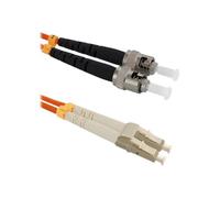 Qoltec - Cordon de raccordement - LC/UPC multimode (M) pour ST/UPC multimode (M) - 3 m - fibre optique - duplex - 50 / 125 microns - OM2 - sans halogène - orange