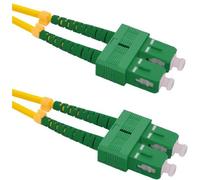 Qoltec - Cordon de raccordement - mode unique SC/APC (M) pour mode unique SC/APC (M) - 1 m - fibre optique - duplex - 9 / 125 micromètres - G.652D - sans halogène - jaune
