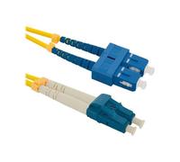Qoltec - Cordon de raccordement - mode unique SC/UPC (M) pour mode unique LC/UPC (M) - 2 m - fibre optique - duplex - 9 / 125 micromètres - G.652D - sans halogène - jaune