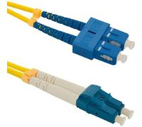 Qoltec - Cordon de raccordement - mode unique SC/UPC (M) pour mode unique LC/UPC (M) - 5 m - fibre optique - duplex - 9 / 125 micromètres - G.652D - sans halogène - jaune