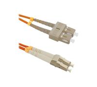Qoltec - Cordon de raccordement - SC/UPC multimode (M) pour LC/UPC multimode (M) - 2 m - fibre optique - duplex - 50 / 125 microns - OM2 - sans halogène - orange
