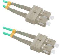 Qoltec - Cordon de raccordement - SC/UPC multimode (M) pour SC/UPC multimode (M) - 10 m - fibre optique - duplex - 50 / 125 microns - OM4 - sans halogène - menthe