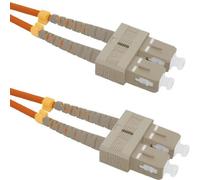 Qoltec - Cordon de raccordement - SC/UPC multimode (M) pour SC/UPC multimode (M) - 3 m - fibre optique - duplex - 50 / 125 microns - OM2 - sans halogène - orange