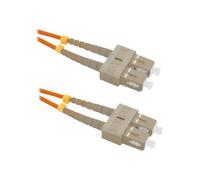 Qoltec - Cordon de raccordement - SC/UPC multimode (M) pour SC/UPC multimode (M) - 5 m - fibre optique - duplex - 50 / 125 microns - OM2 - sans halogène - orange