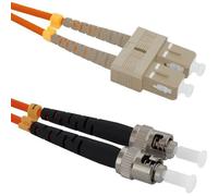 Qoltec - Cordon de raccordement - SC/UPC multimode (M) pour ST/UPC multimode (M) - 2 m - fibre optique - duplex - 50 / 125 microns - OM2 - sans halogène - orange
