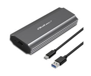Qoltec Gehäuse | NV2271 für M.2-SSD | SATA | NVMe | USB-C | 2TB