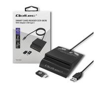 Qoltec Lecteur de carte à puce Intelligent Smart ID SCR-0636 USB de type C - 50636