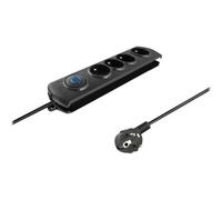 Qoltec Multiprise parasurtenseur 50104 – 4 prises 230 V 3680 W câble 1,5 m noir
