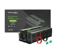 Qoltec Spannungswandler Monolith | 600W | 1200W | 24V auf 230V | Reiner Sinus