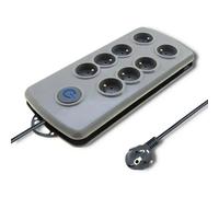 Qoltec Surge protector Quick Switch 8 sockets 2,5m gray - 5901878501628