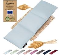 Qomfor - Sac de grains à chaleur sèche pour micro-ondes - Bleu clair - Coussin chauffant/oreiller chauffant pour micro-ondes à 3 compartiments - Poche chauffante pour la nuque et les épaules
