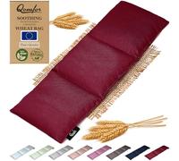 Qomfor - Sac de grains à chaleur sèche pour micro-ondes - Bordeaux - Coussin chauffant/oreiller chauffant pour micro-ondes à 3 compartiments - Poche chauffante pour la nuque et les épaules
