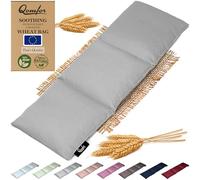 Qomfor - Sac de grains à chaleur sèche pour micro-ondes - Gris clair - Coussin chauffant/oreiller chauffant pour micro-ondes à 3 compartiments - Poche chauffante pour la nuque et les épaules