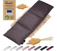Qomfor - Sac de grains à chaleur sèche pour micro-ondes - Gris foncé - Coussin chauffant/oreiller chauffant pour micro-ondes à 3 compartiments - Poche chauffante pour la nuque et les épaules