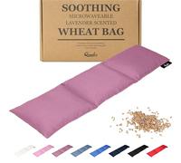 Qomfor - Sac de grains à chaleur sèche pour micro-ondes - Mauve - Coussin chauffant/oreiller chauffant pour micro-ondes au parfum de lavande - Poche chauffante à 3 compartiments