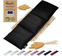 Qomfor - Sac de grains à chaleur sèche pour micro-ondes - Noir - Coussin chauffant/oreiller chauffant pour micro-ondes à 3 compartiments - Poche chauffante pour la nuque et les épaules