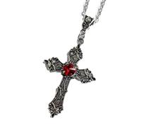 QOMJUFA 2PCS Pendentif Croix Homme Pendentif Croix Chretienne Pendentif Homme Acier Inoxydable Collier Croix Chretienne Homme Collier Acier Homme Collier Homme Chaine Croix