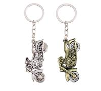 QOMJUFA 2PCS Porte-Clés Moto Avec Ange Gardien - Porte Clef Moto Porte Clef Homme Femme - Cadeau pour Motocycliste - Cadeaux Moto - Cadeau de Noël Cadeau du Nouvel An