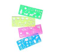 QOMJUFA 4 PCS normographe, trace cercle, normographe geographie, Modèles de Mesure en Plastique, pour Studio Artistique ou Dessin et Dessin Personnel, pour Bureaux/école